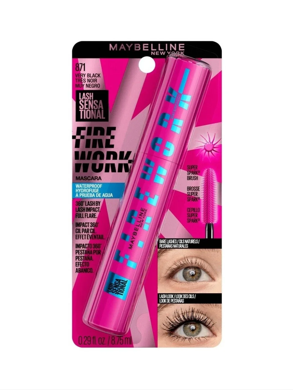 🐢2/$15 Maybelline Lash Sensational Firework Waterproof Mascara Very Black